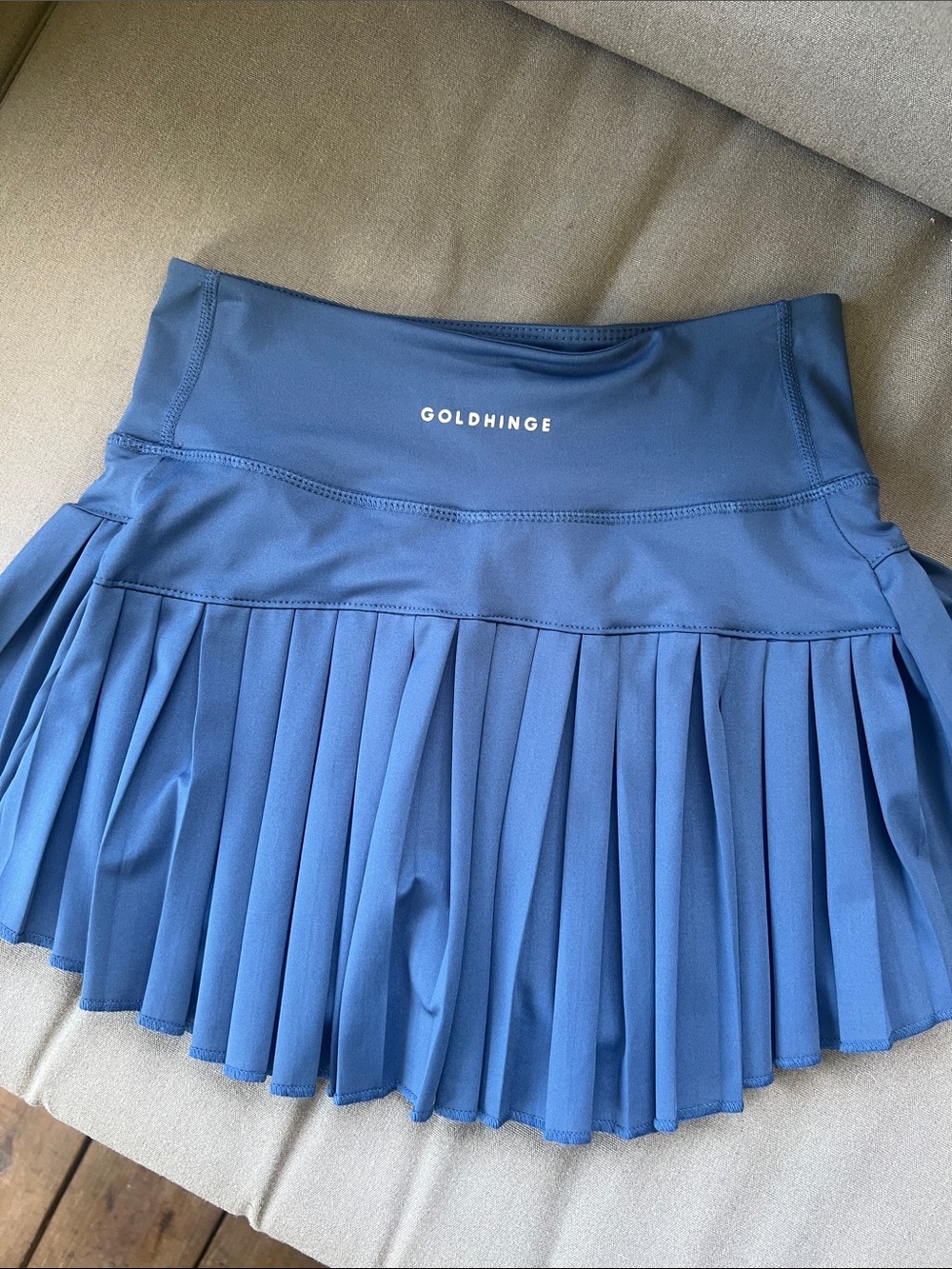 Pleated Skater Mini Skirt - Blue - Picture 2 of 3